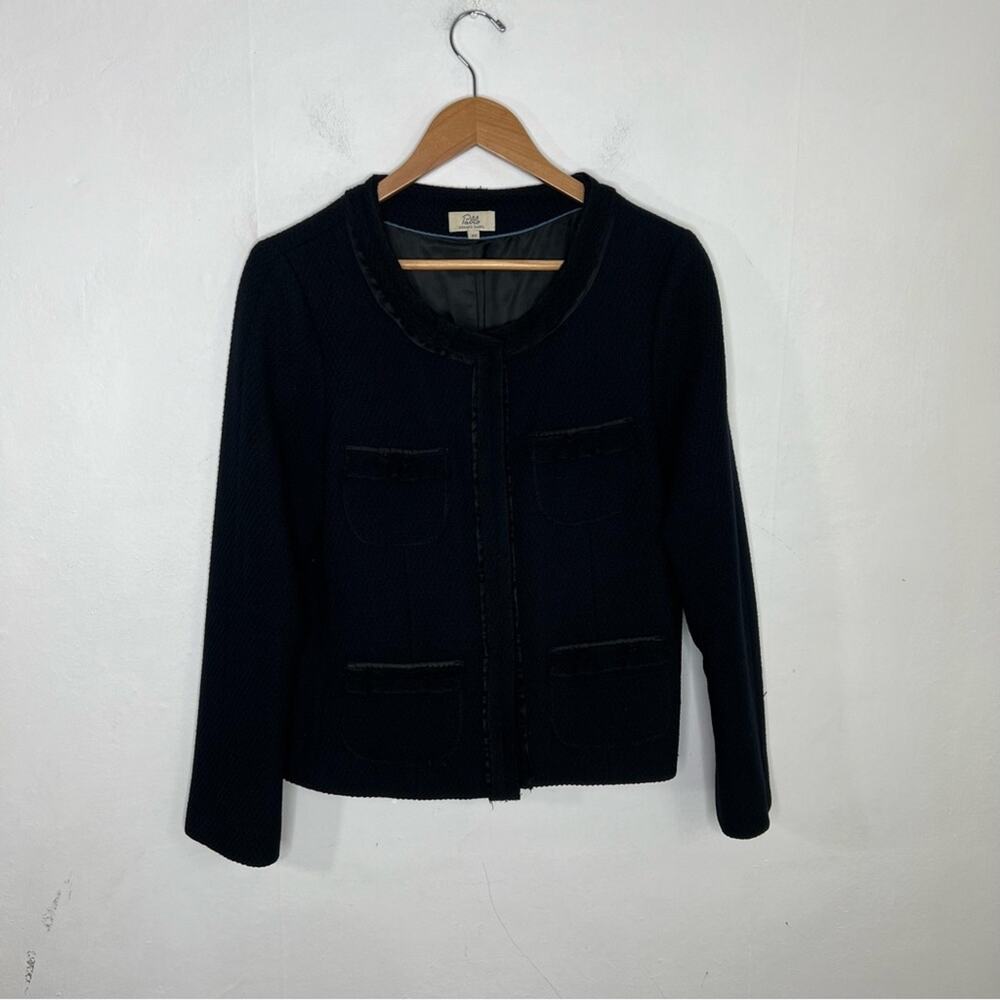 Pablo GERARD DAREL Paris Black Wool 4 Pocket Snap Front Blazer Jacket EU 42 US L